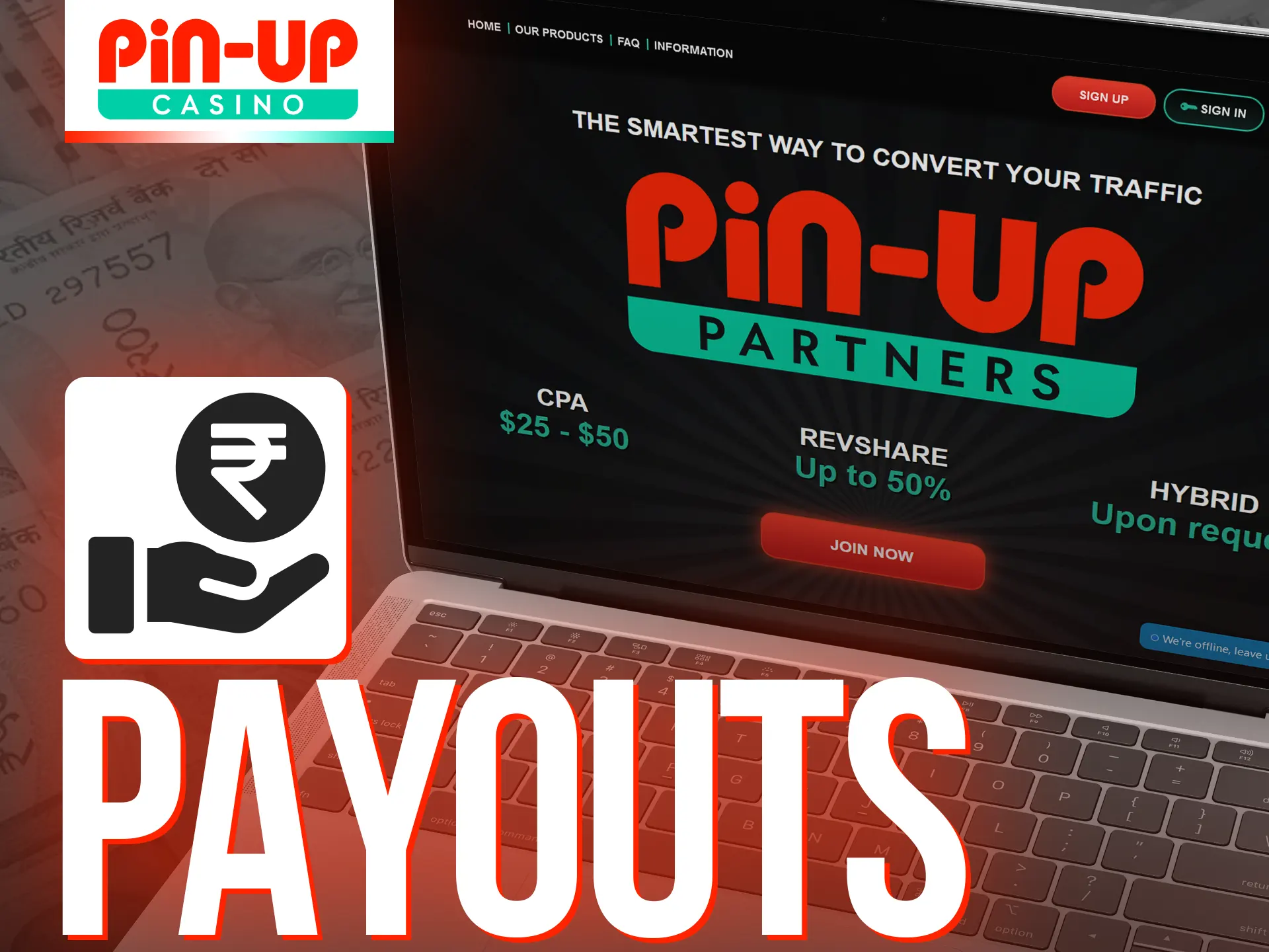 Earn money with Pin-Up affiliate program.