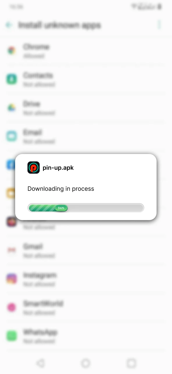 Wait for the Pin-Up apk file to finish downloading.