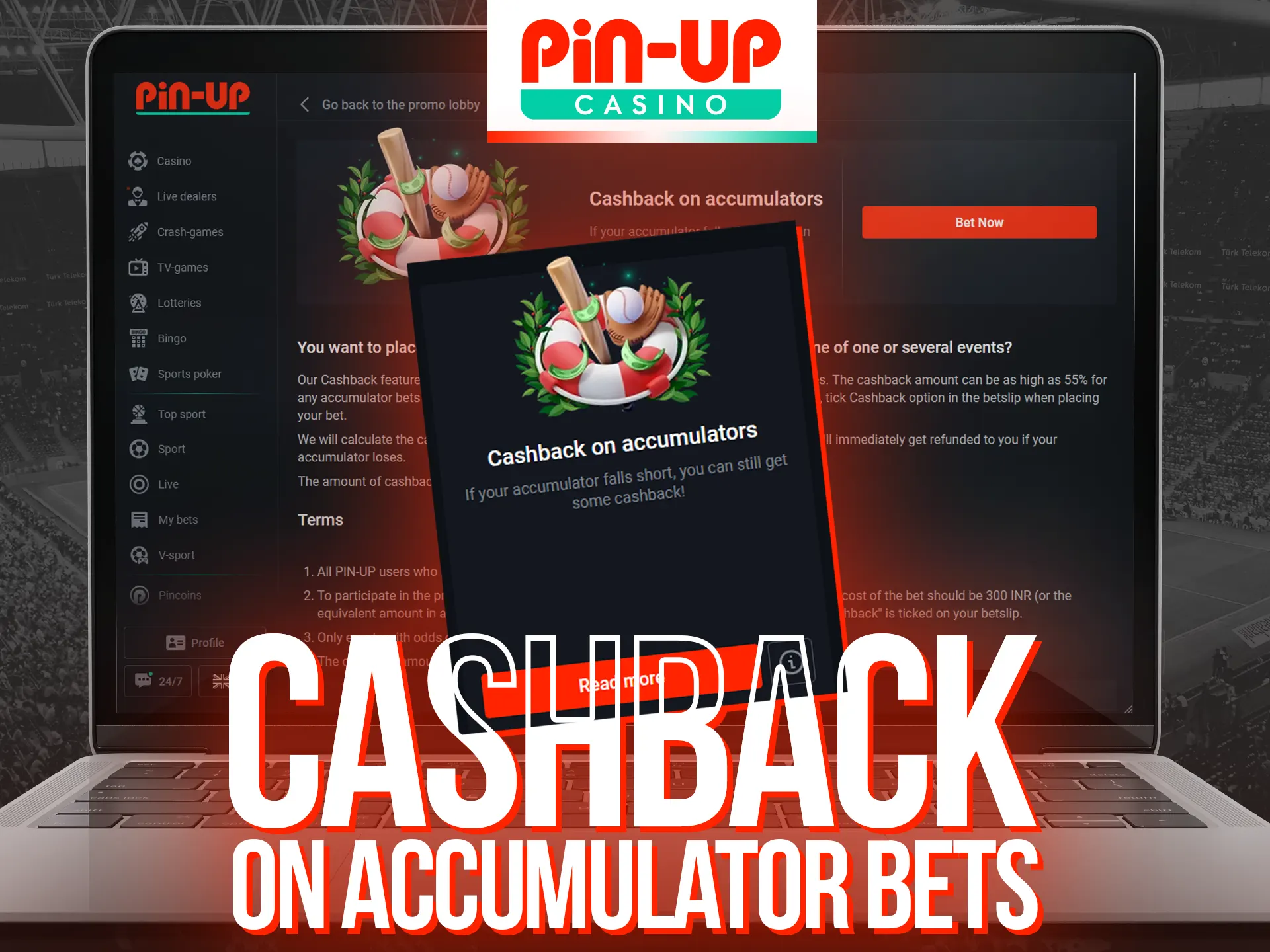 Bet on sports at Pin-Up and receive a bonus.