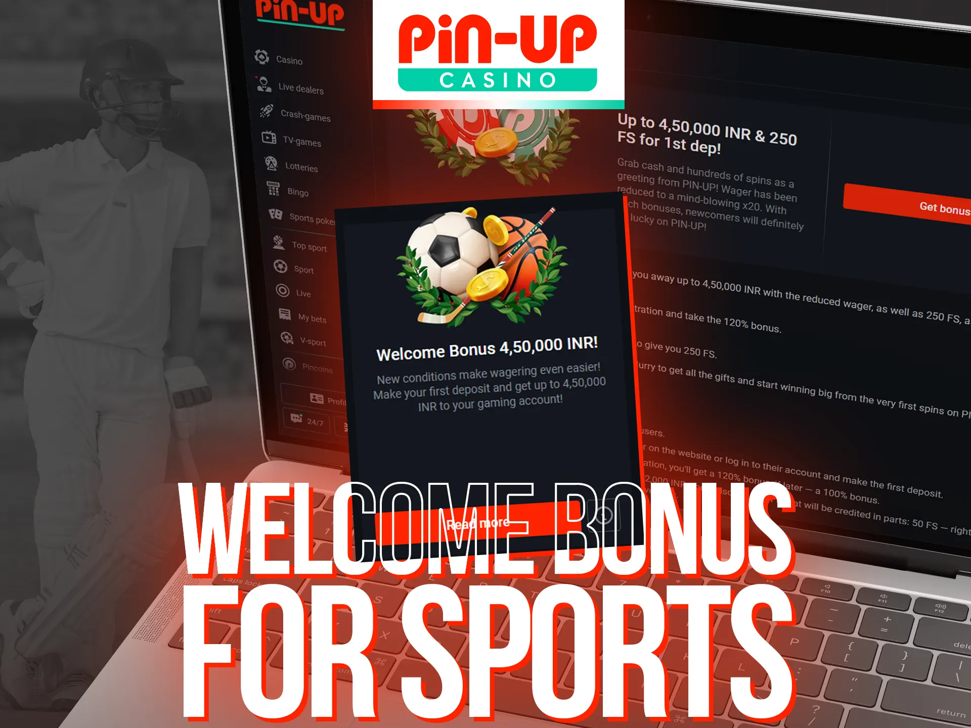 The Pin-Up casino website has a special bonus for sports.