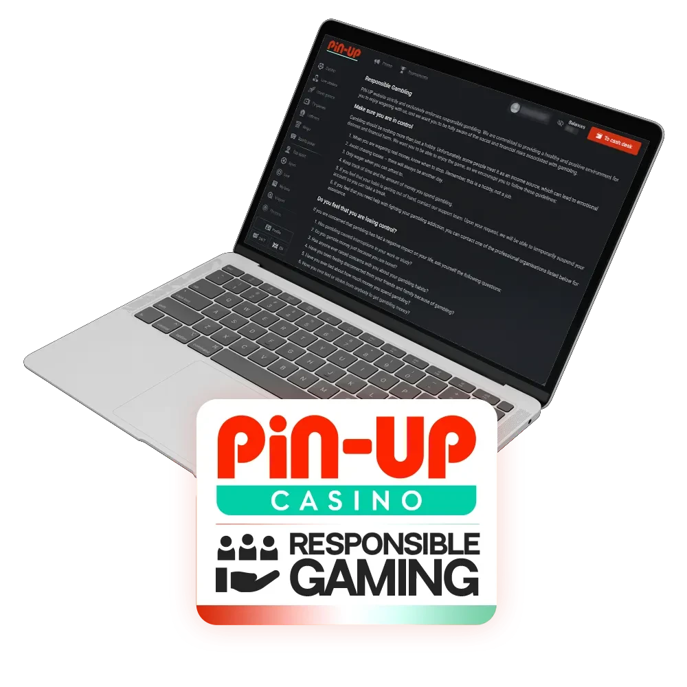 The Pin-Up website promotes responsible gambling practices.