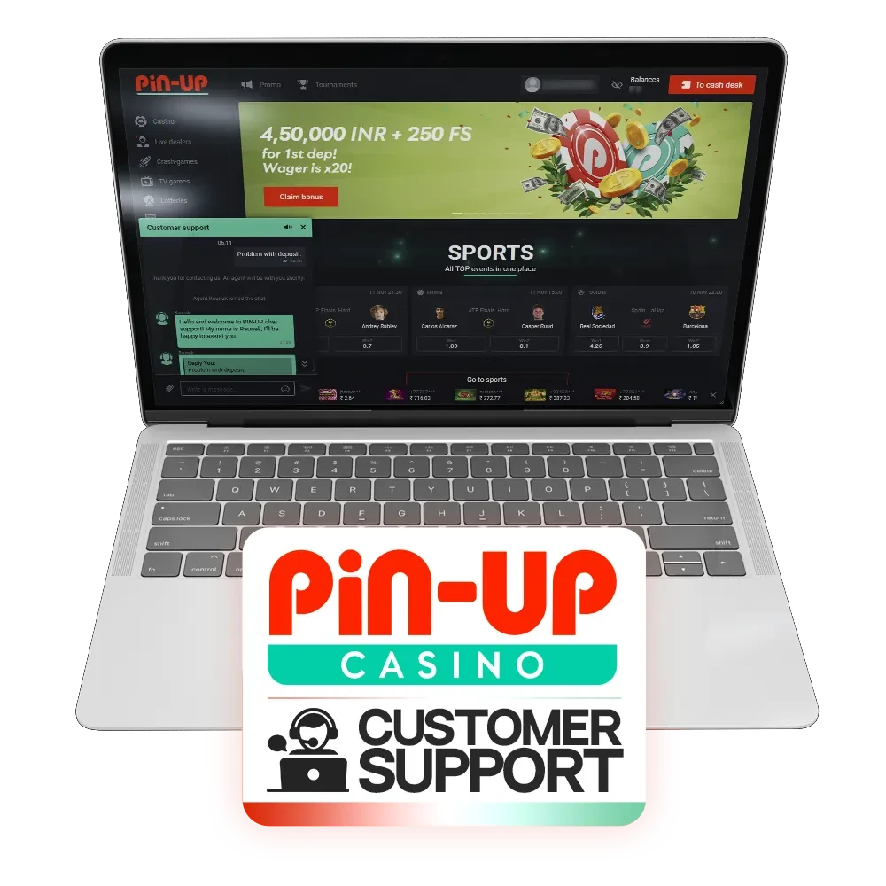 Choose your way to contact the Pin-Up support team.