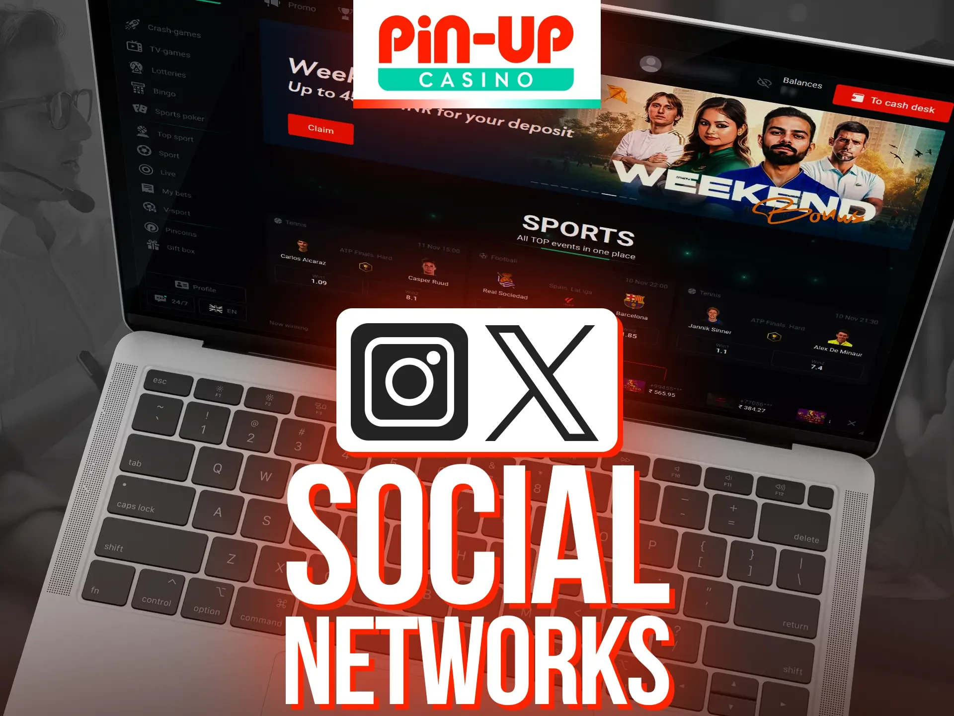 Pin-Up support team is active on social media platforms.