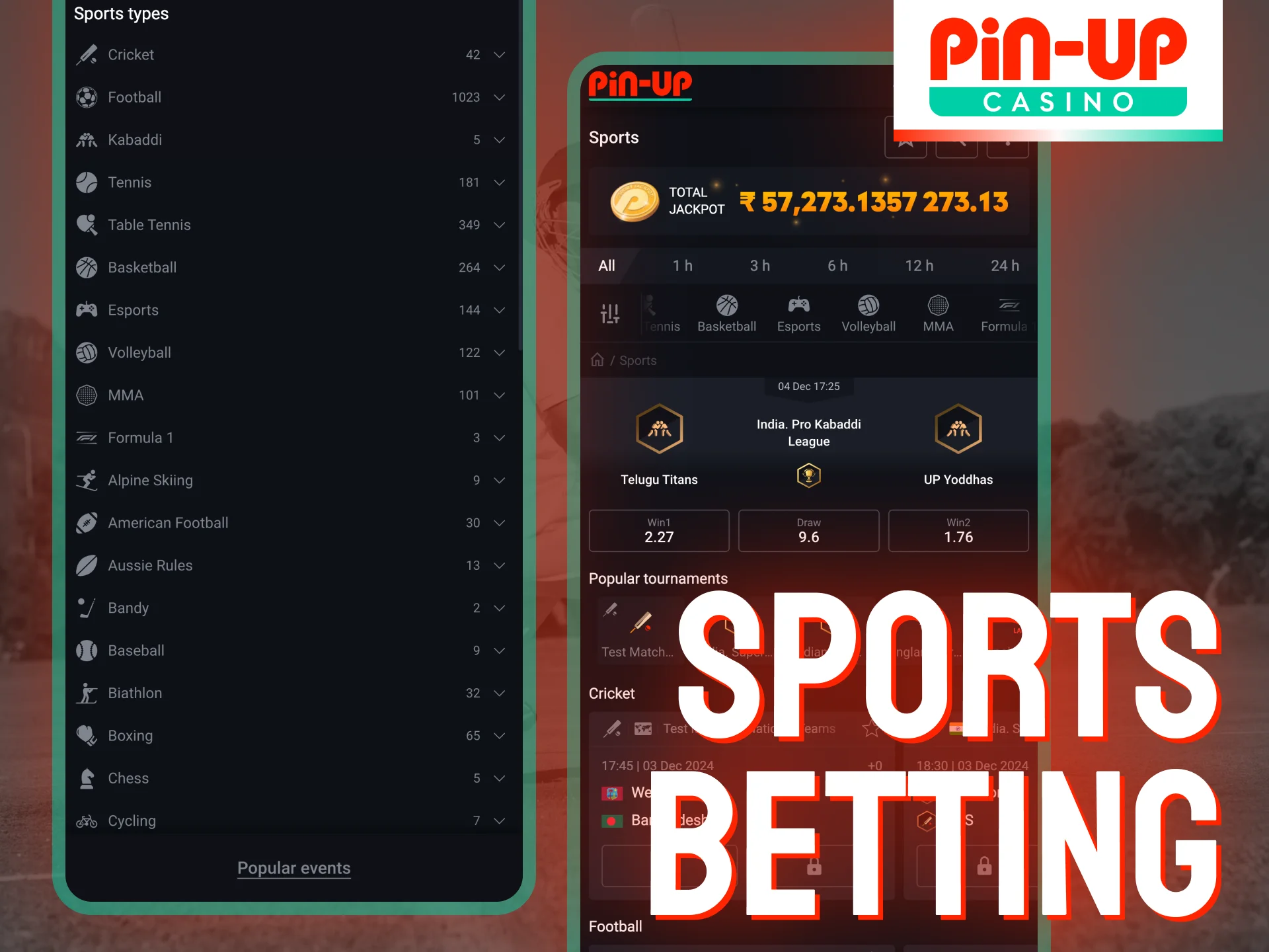 Bet on sports on the Pin-Up application.