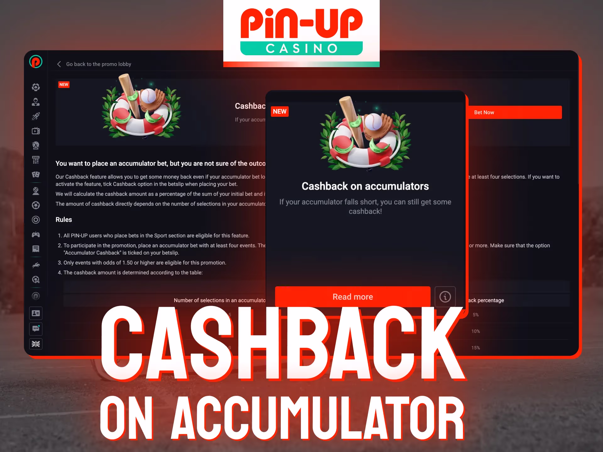 Take your money back with this bonus at Pin-Up.