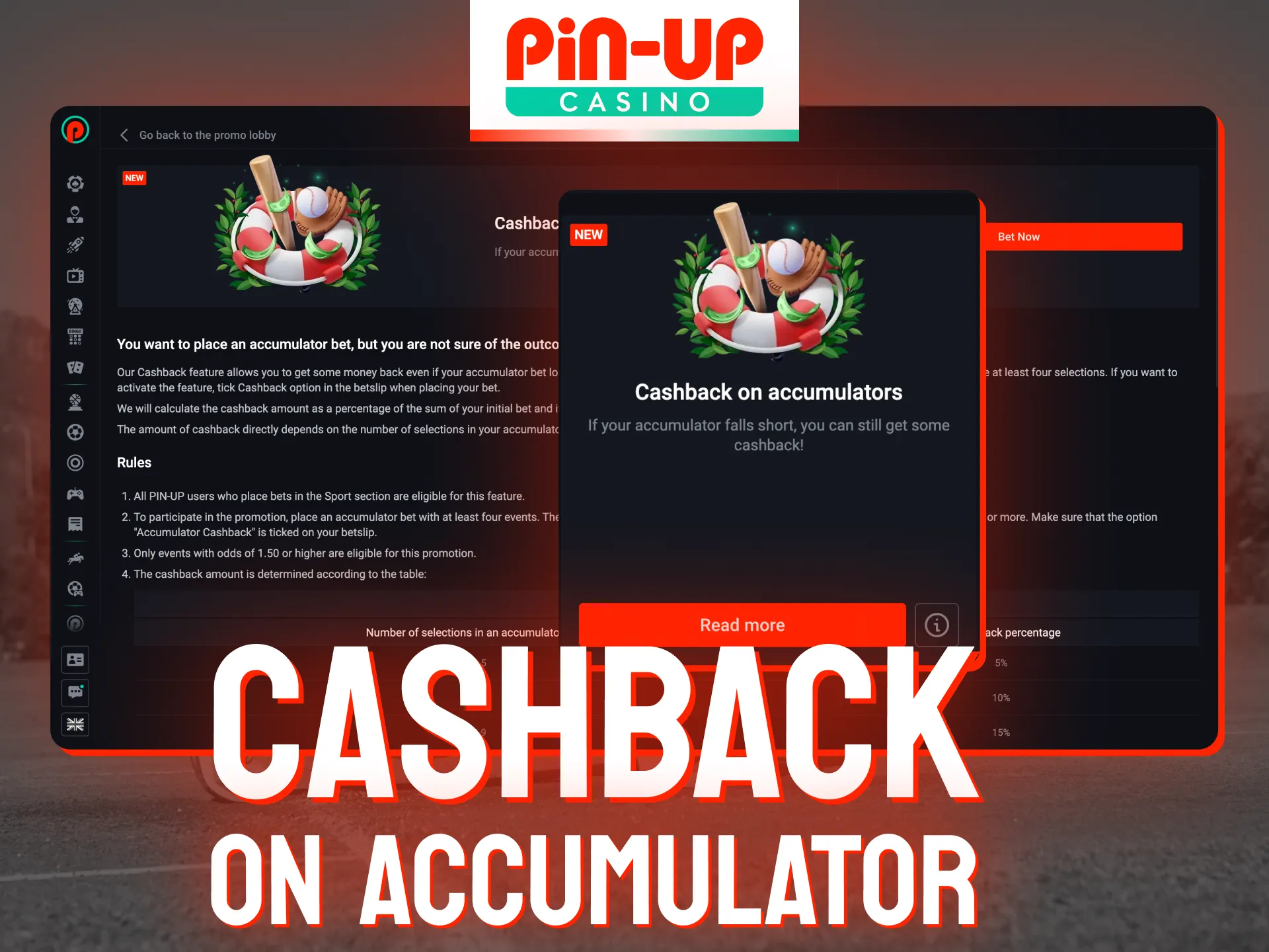 Take your money back with this bonus at Pin-Up.