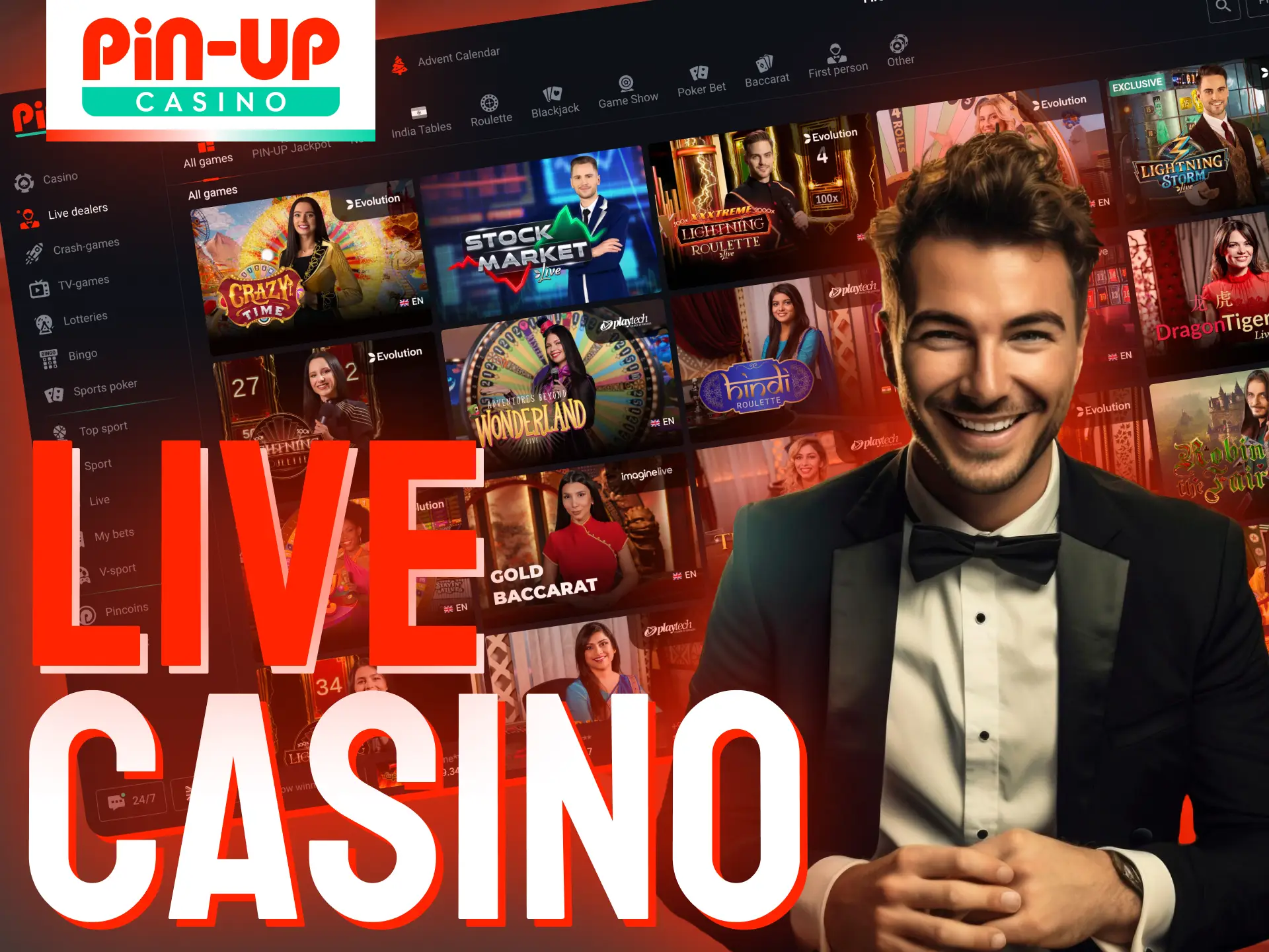 Get an exciting live casino experience with Pin-Up.
