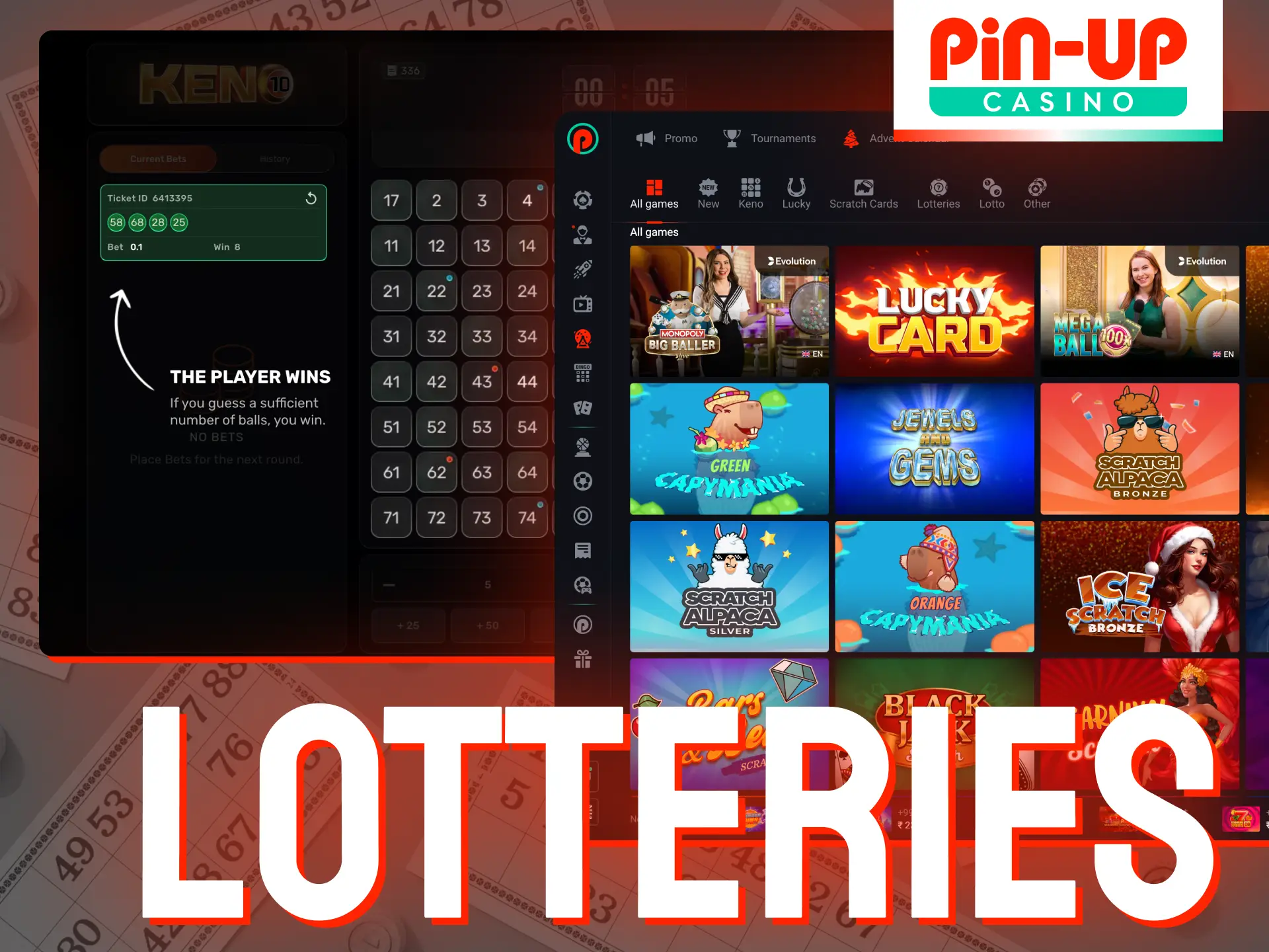 The lotteries section at Pin-Up casino provides thrilling opportunities.