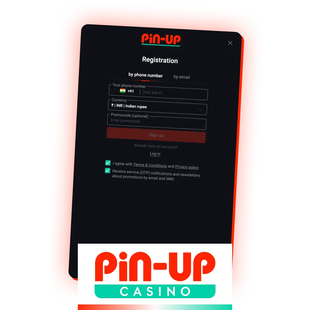 Register on the Pin-Up via the official website or app.