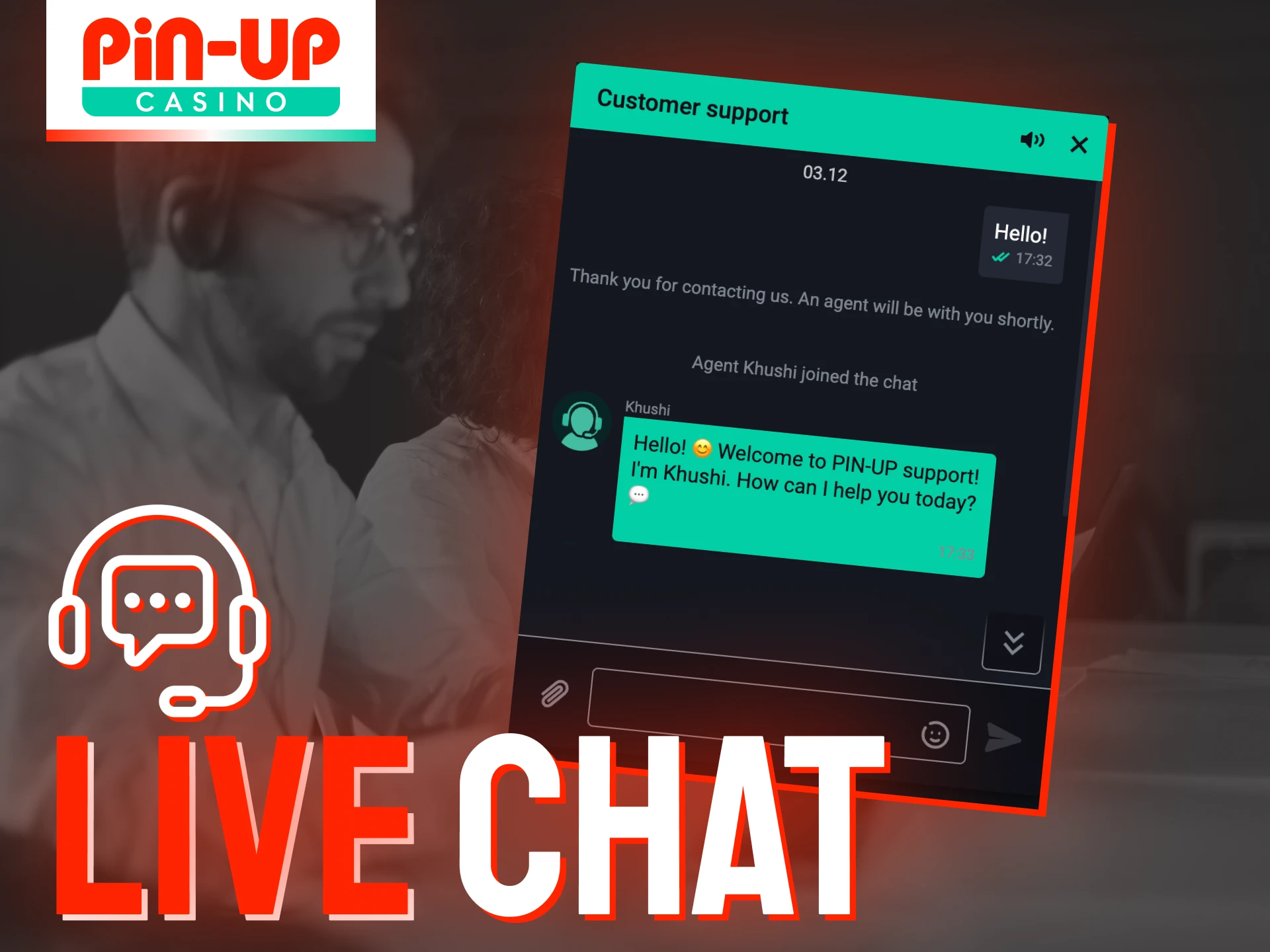 Contact Pin-Up support through the live chat.