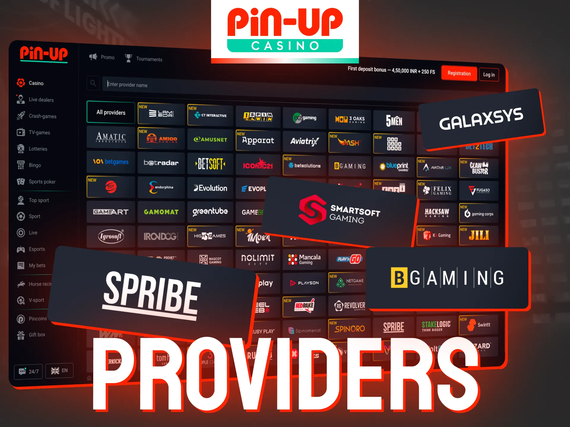 Pin-Up platform presents popular and reliable providers.