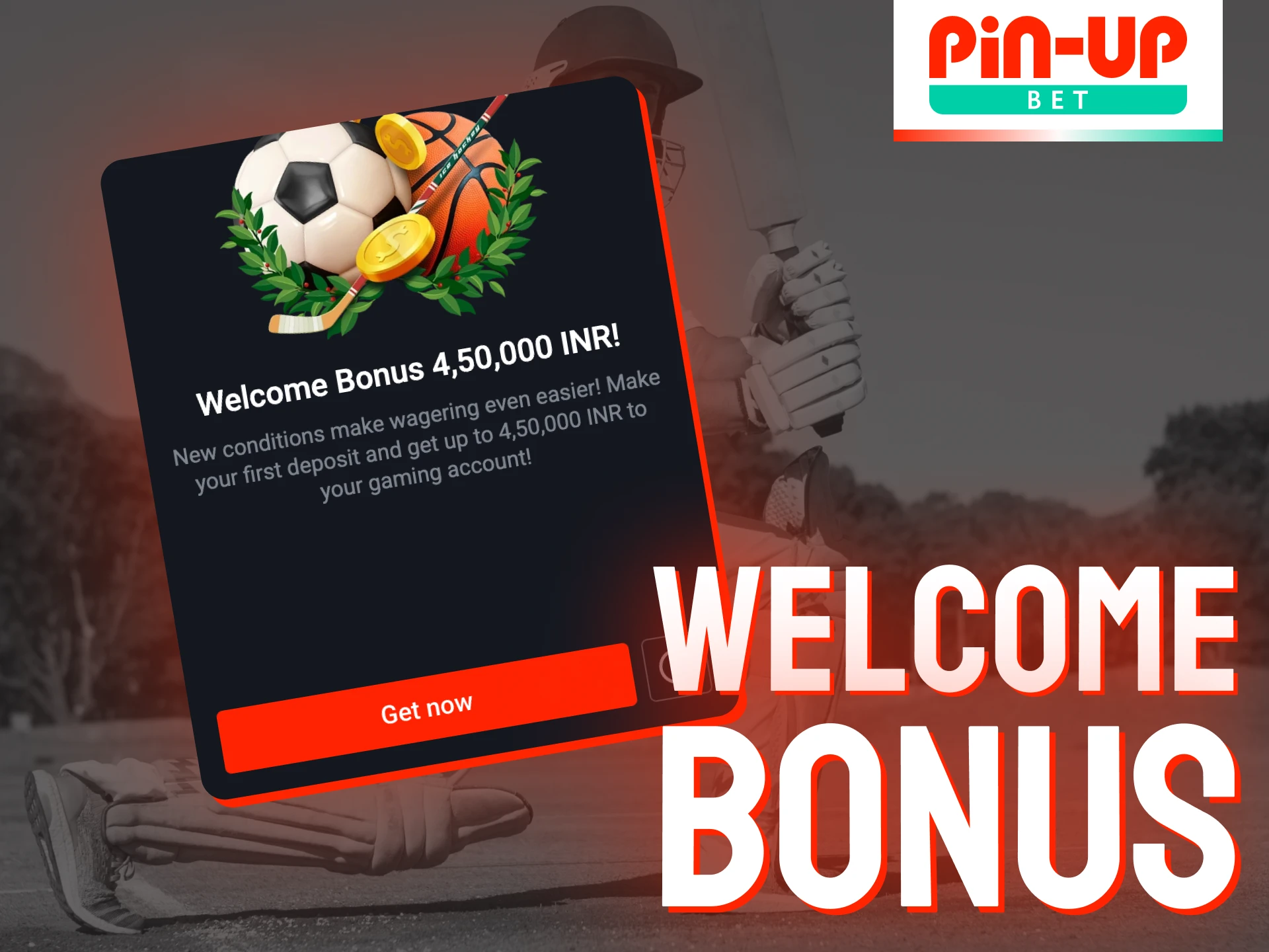 Pin-Up offers a welcome bonus for cricket betting.