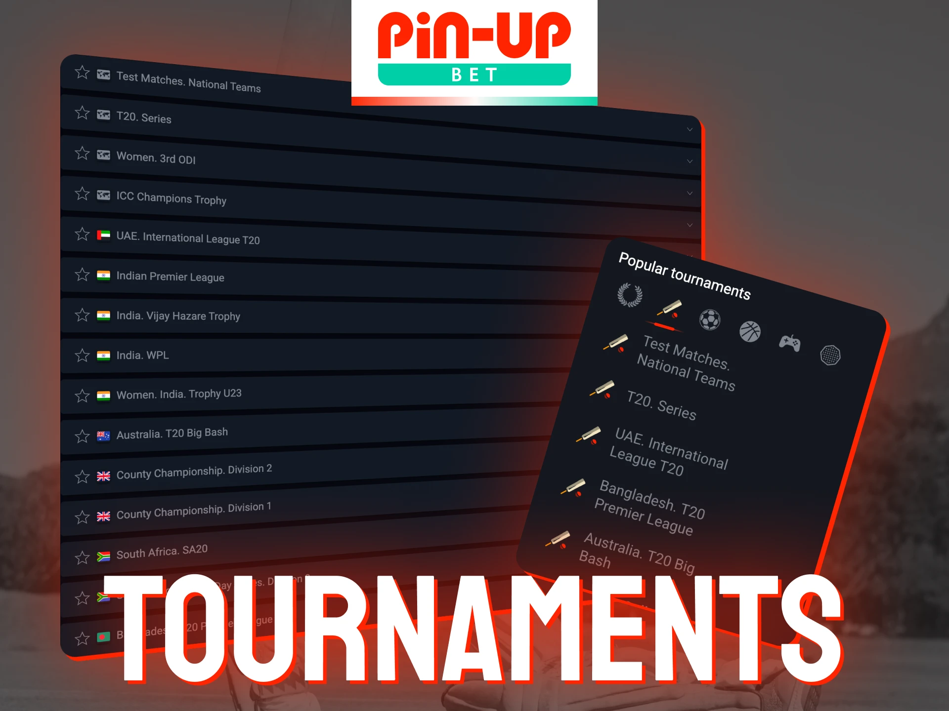 Check out top cricket betting tournaments at Pin-Up.