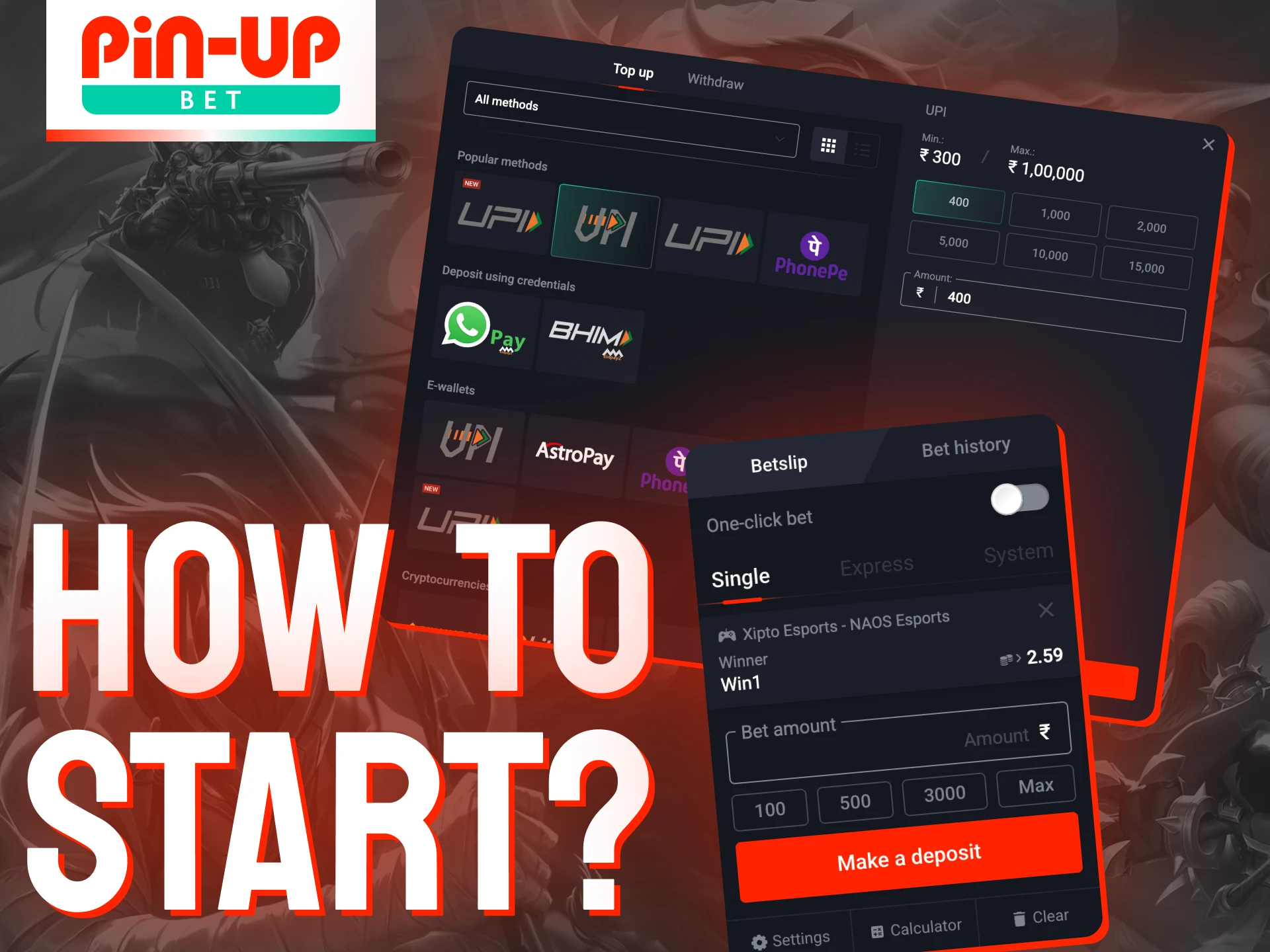 Create an account and get started with esports betting at Pin-Up.