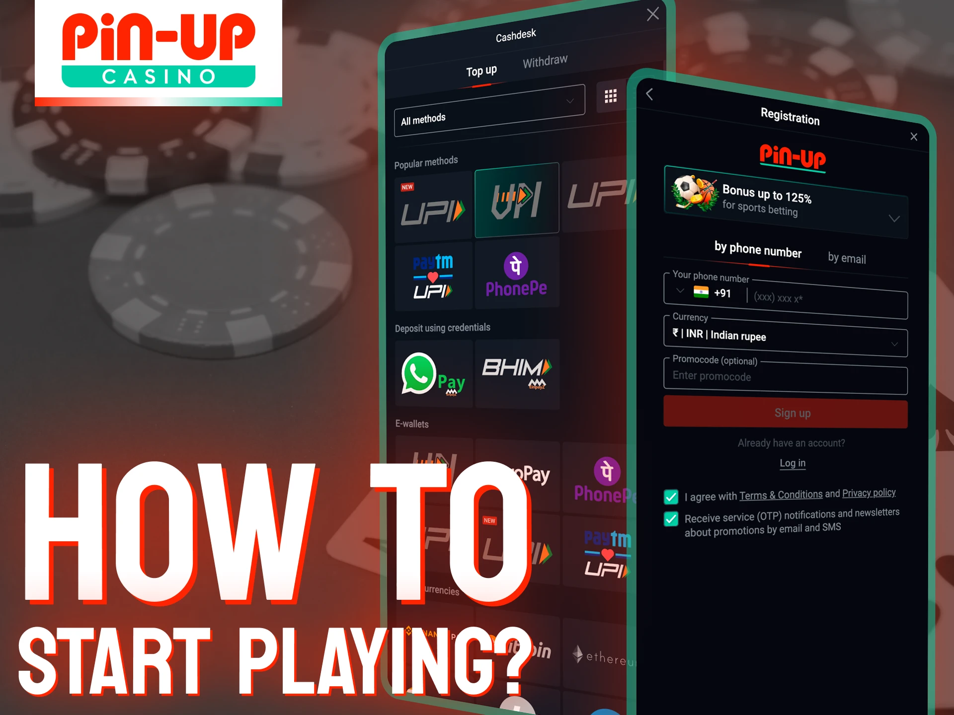 Starting playing live casino at Pin-Up is simple.