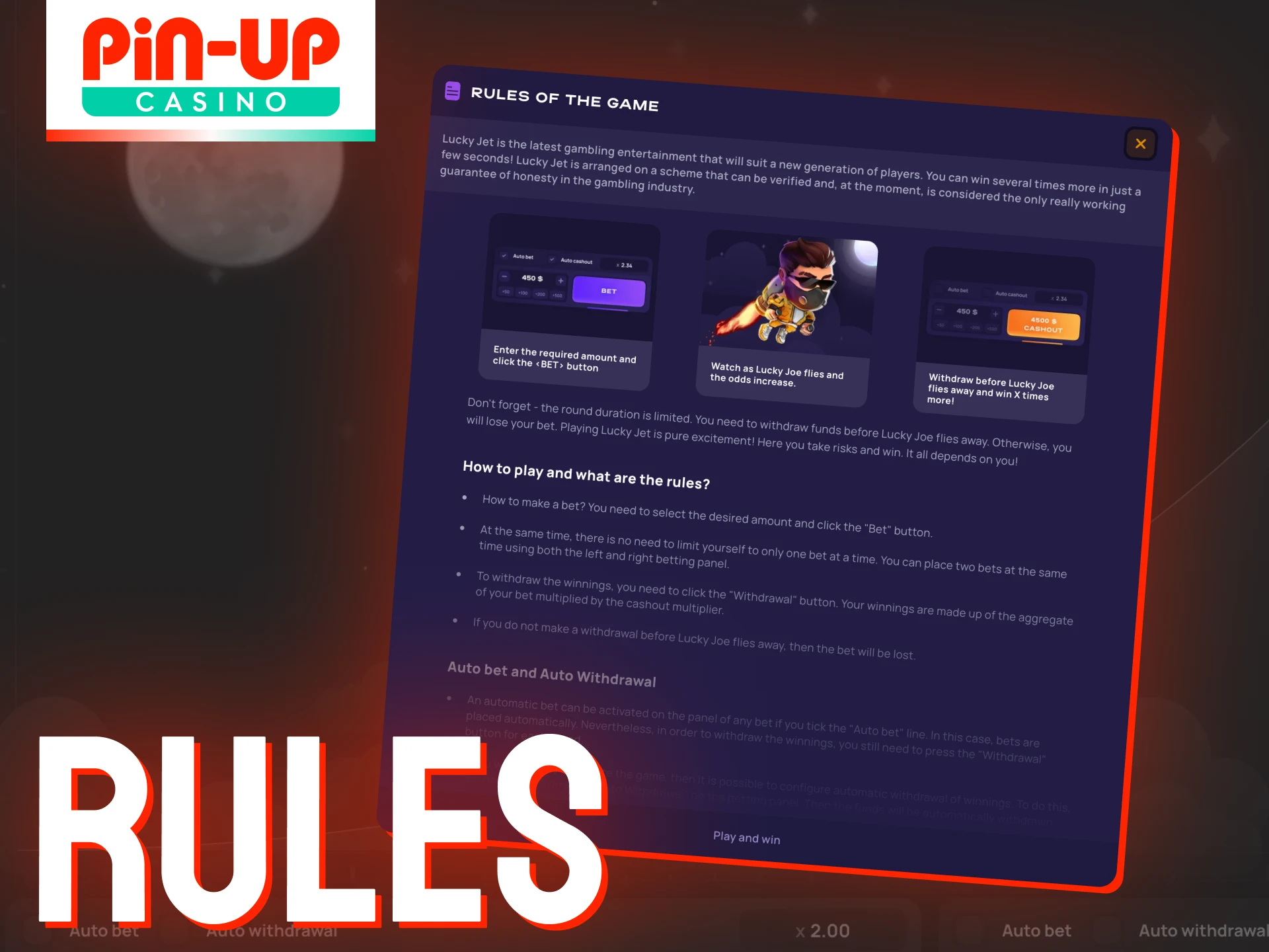 Learn the rules of Lucky Jet and start playing at Pin-Up.