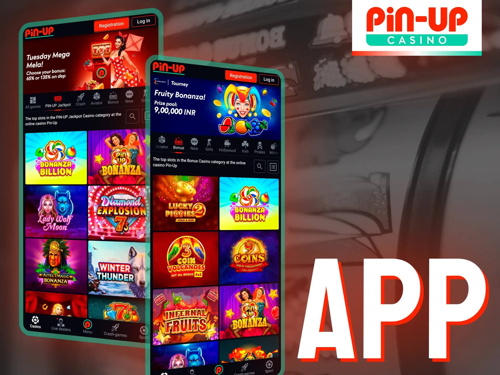 You can also play slots from the Pin-Up mobile app.