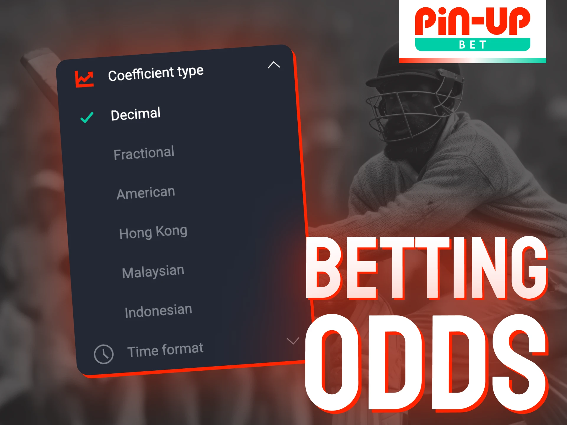 Decimal odds is an option for IPL betting on the Pin-Up site.