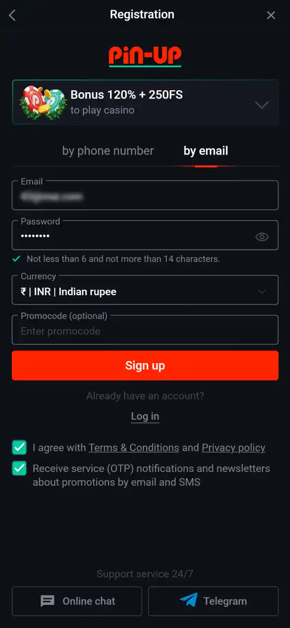 Log in to your Pin-Up Casino account or register in seconds.