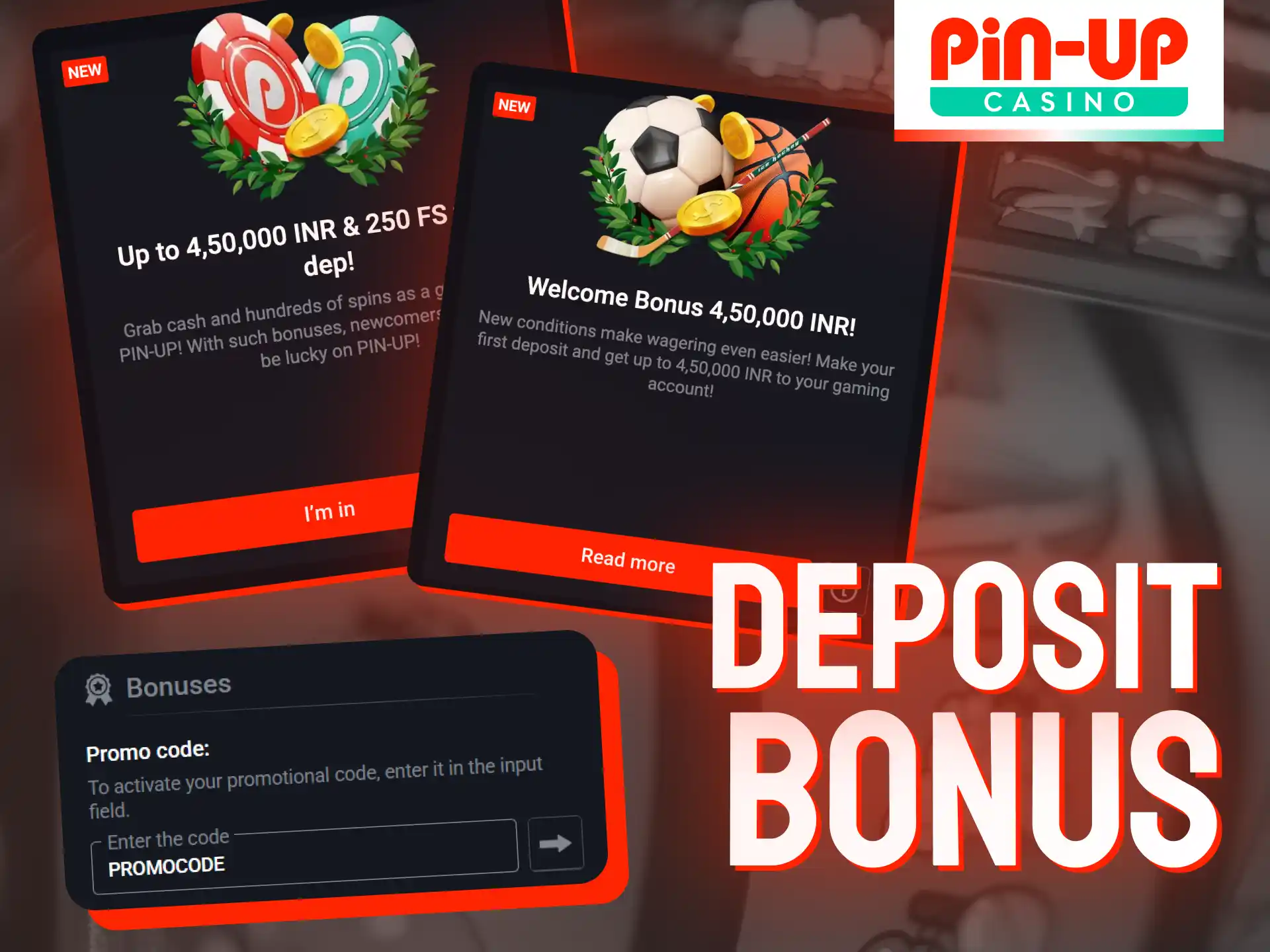 Pin-Up Casino offers welcome bonuses right after your first deposit.