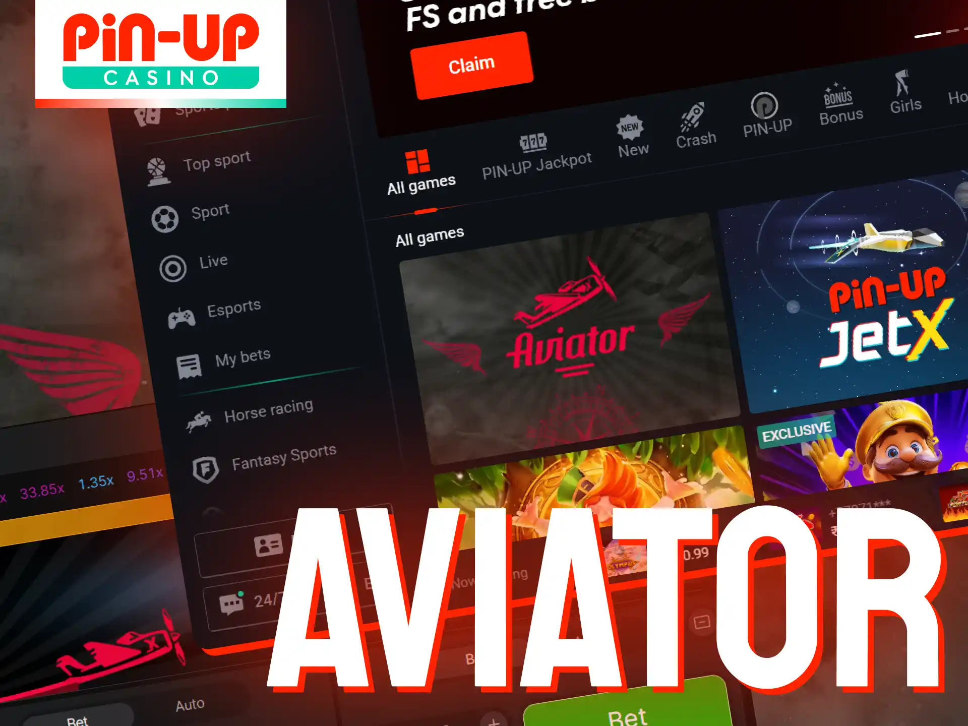 Play Aviator at Pin-Up Casino India and cash out before the plane crashes.